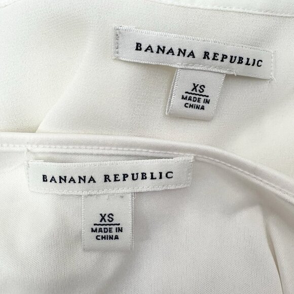 Banana Republic Georgette Sheer Ivory Pintuck Blouse With Camisole Women’s XS - Picture 9 of 11